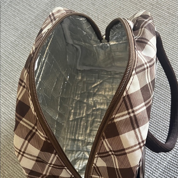 Like 🆕 Brown Plaid LUNCH Bag 9x10 inches - Picture 6 of 6